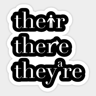 Their There They're Grammar Police Sticker